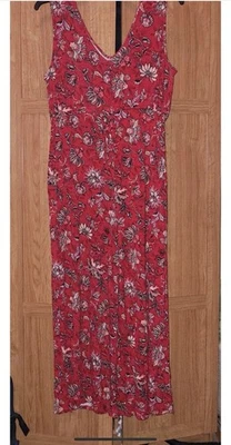 NWT Maurices red floral buttery soft jumpsuit XS Soft Lounge Boho Chic Vacation