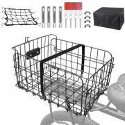 Bike Basket Rear,Foldable Large Capacity Rear Bike Basket,Rear Bicycle Basket