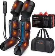 Leg Compression Massager for Circulation and Pain Relief, 3 Heat Levels 3 Modes 3 Intensities, for Legs, Muscle Pain Relief Thigh, Calf & Feet Massage