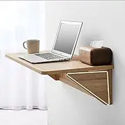 Foldable Floating Laptop Desk Wall Mounted Invisible Wall Mounted Folding Table Wall Mounted Table Small Space Wooden Work Table Kitchen Space Saving Study Bedroom Bathroom Balcony