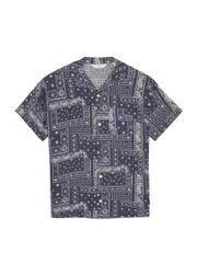 Palm Angels Kids Astro Paisley Printed Twill Shirt (14 Years) - Navy - 14YR (14 Years) 14YR (14 years)