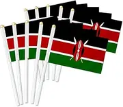 10 PCS Kenya Handheld Small Flag, Kenyans Hand held Mini Decor Decoration Banner