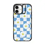 CASETIFY 保護殼 IPHONE 16/16 PLUS 藍色格紋小雛菊 DAISY CHECKERS