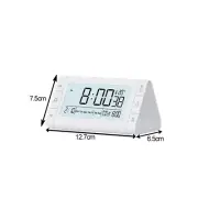 Conveniently Sized Bedside Alarm Clock with Triple Alarm Snooze Night Light