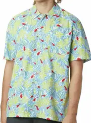 Columbia PFG Men's M Trollers Best Performance Fishing Shirt Fish & Palm Pattern