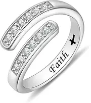 ACJFA 925 Sterling Silver Open Thumb Ring Inspirational Jewelry Rings Adjustable Ring for Women Men