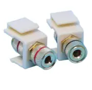(2 Pack) Banana Jack Plugs Keystone Jacks for Speaker Connection Ivory