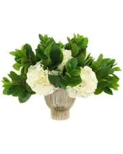 Creative Displays Hydrangea & Peperomia Arranged in Metal Pot