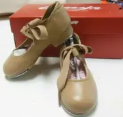 little girls Capezio tap shoes N625C Caramal Teltone taps attached Jr. Tyettes