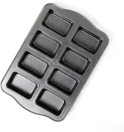 Non-Stick Mini Loaf Pan Cake Bread Baking Tray Carbon Steel Bakeware 8-Cavity (G
