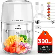 Electric Garlic Chopper, 300ML Portable Cordless Mini Food Processor, Rechargeab