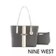 【NINE WEST】DELAINE LOGO直紋子母包-黑色(127323)