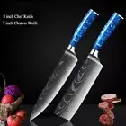 4PC Japanese Damascus Chef Knives Stainless Style Cleaver Sharp Set