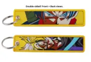 Dragon Ball Z DBZ Saiyan TRUNKS JDM Jet Tag Key Fob Embroidery Anime Keychain