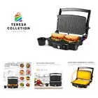 Panini Maker, 4 Slice Panini Press Grill, Sandwich Maker Non-Stick Coated Pla...