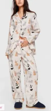 Classic Bunny Peter Alexander Flannelette Pj Set Sz M Current Stock $139.95