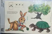 VTG Meyercord Decorative Transfer Slide On Decal Sheet Rabbit Hare Turtle 493-A