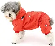 ZUNEA Small Dog Winter Coat Waterproof Snowsuit Airman Fleece Padded Puppy Hoodie Jacket Jumpsuit Pet Warm Outfits Snow Suit Chihuahua Clothes Apparel Red S
