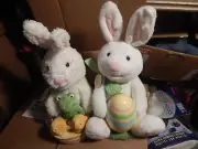 2 HALLMARK ANIMATRONIC EASTER BUNNIES "ROCKIN' RABBIT" & "SPRING QUARTET"