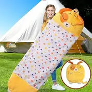 Mountview Sleeping Bag Child Mummy Bags Pillow Stuffed Kids Bags Boy Girl Gift Red/Pink/Yellow/Grey 135CM/180CM S/L