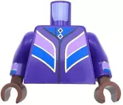 Lego New Torso Blue Robe Jacket Medium Lavender Panels Pattern Dark Purple Arms