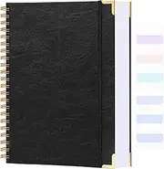 Blank Notebook, Sketchbook, 8.5" x 11", 300 Page Hardcover Sketch Book, Leather Blank Notebook Journal for Women Men, Large Sketchbook for Drawing, No Bleed Thick Paper Unlined Notebook, A4, Black