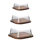 Glass Cover Butter Dish Snacks Tray Cheese Box for Cake Shop Cafe Desktop