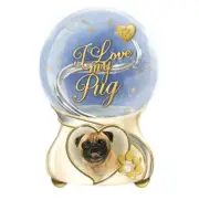 Bradford Exchange I Love My Pug Dog Musical Glitter Snow Globe 5.75"-Inches