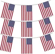 MEGA Value 3 x Packs 11m 33 Flags Quality USA America Flag Bunting Party Decoration Banner 4th July US Independence Day Bunting