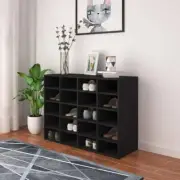 NNEVL Shoe Rack Chipboard 92x30x67.5 cm Black