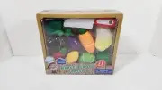 GOURMET PLAY MARKET CRATE GARDEN FRESH TO FOOD PLAYSET - 11 PCS, SEALED NEW BOX!