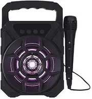 Karaoke Machine with Microphone, Portable Karaoke Speaker with Cool Lighting, for Outdoor Camping Family Party, Supports Plug in Card Function