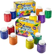 Crayola Washable Kids Paint Set, 12 Ct, Back to School Craft Supplies, Classic and Glitter Paint, Preschool [Amazon Exclusive]