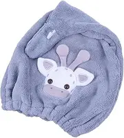 Healeved Cartoon Deer Fast Drying Cap Coral Fleece Hair Wrap for Women Super Absorbent Towel Hat for Quick Drying Hair at Home While Traveling Present for Moms and Friends