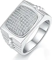 [TUSRORSU] Full Moissanite Rings for Engagement Promise Anniversary D/E Color VVS1 S925 Sterling Silver Diamond Rings Moissanite Wedding Rings for Men