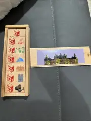 VILAC Dominoe Des Monuments De France 28pc Oak Domino Set Rare
