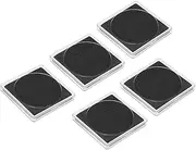 uxcell Coin Snap Holder, 5 Pack Coin Collection Case Square with Foam Gasket Coins Display Box Fit 17/22/27/32/37mm Coins for Collector Collection Supplies, Clear Black