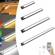 Punch-Free Smart Sensor Magnetic Rechargeable Led Lights, Rechargeable Motion Activated Cabinet Lights, Cordless Under Cabinet Led Light, Under Cabinet Bedroom Stair Lighting (1Pc-Black,20cm/7.8Inch)