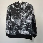 Under Armour NWT Boys Toddler 4 Black White Tie Dye Hoodie Pullover Sweatshirt