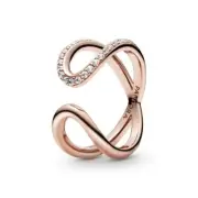 Pandora Rose Gold Plated With CZ Wrapped Open Infinity Ring 188882C01-52 Size 6
