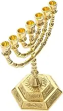 Garneck Religious Menorah Candlestick Holder Elegant Metal Candle Holder for Dining Table Desktop Decor Design Stable Construction for Parties Banquets Home