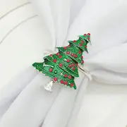 Metal Rhinestone Christmas Napkin Ring - Xmas Tree