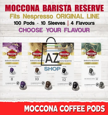 MOCCONA Coffee Pods Fits Nespresso Original Line, 100 Capsules 10 Boxes Fresh