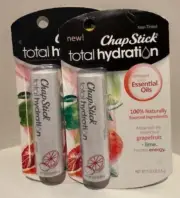 Lot of 2 Chapstick Total Hydration Grapefruit + Lime Lip Care - Fast