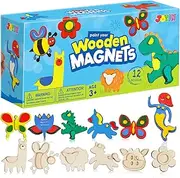 JOYIN Wooden Magnets, Spring Arts & Crafts for Boys and Girls Ages 4+, Childrens Painting Craft Activities Kit, Craft Toys Gifts for 4, 5, 6, 7, 8, 9, 10, 11 & 12 Year Old Kids, Easter Basket Stuffers