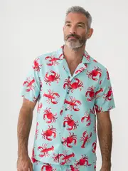 Pacifica Matchy Shirt Crab & Lobster Aquamarine