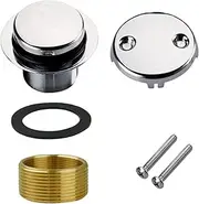 Bathtub Drain Kit Bath Tip Toe Tub Drain Kit with Two-Hole Overflow Faceplate Replacement Deodorant Chrome Color Copper Bath Tub Plug for Home, Hotel Bath Tub Plug Bath Tub Stopper Bath Tub Drain STO