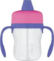 Foogo 235ml BPA Free Soft Spout Tritan Plastic Sippy Cup with Handles - Pink