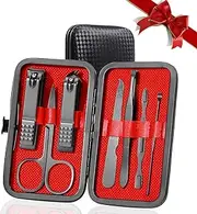 Santa Claus Manicure Set, 10 Pieces, Red and Black Case