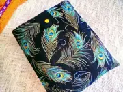 Book Sleeve 3 Sizes PEACOCK FEATHERS Cover Kindle Cover Book Bag Pouc